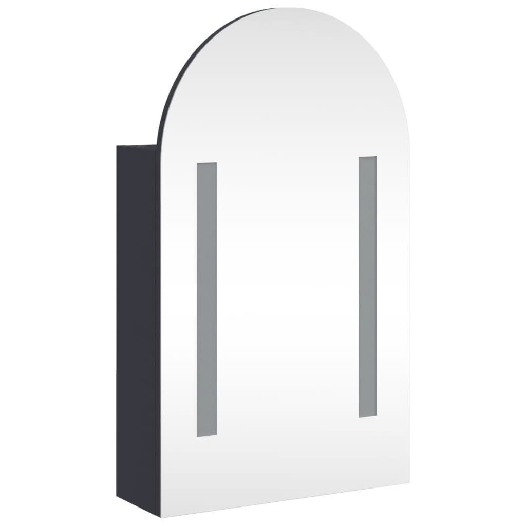 42x13x70 Grau LED-Beleuchtung Badezimmerspiegelschrank (1-St) Gewölbt mit cm Spiegelschrank vidaXL