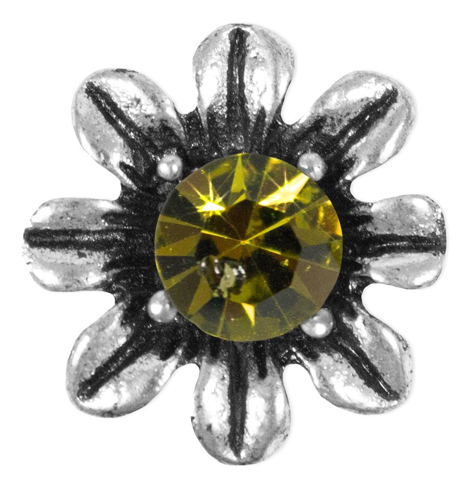 Trachtenland Armband Silbernes Strass Armband mit Blüten - Olivgrün günstig online kaufen