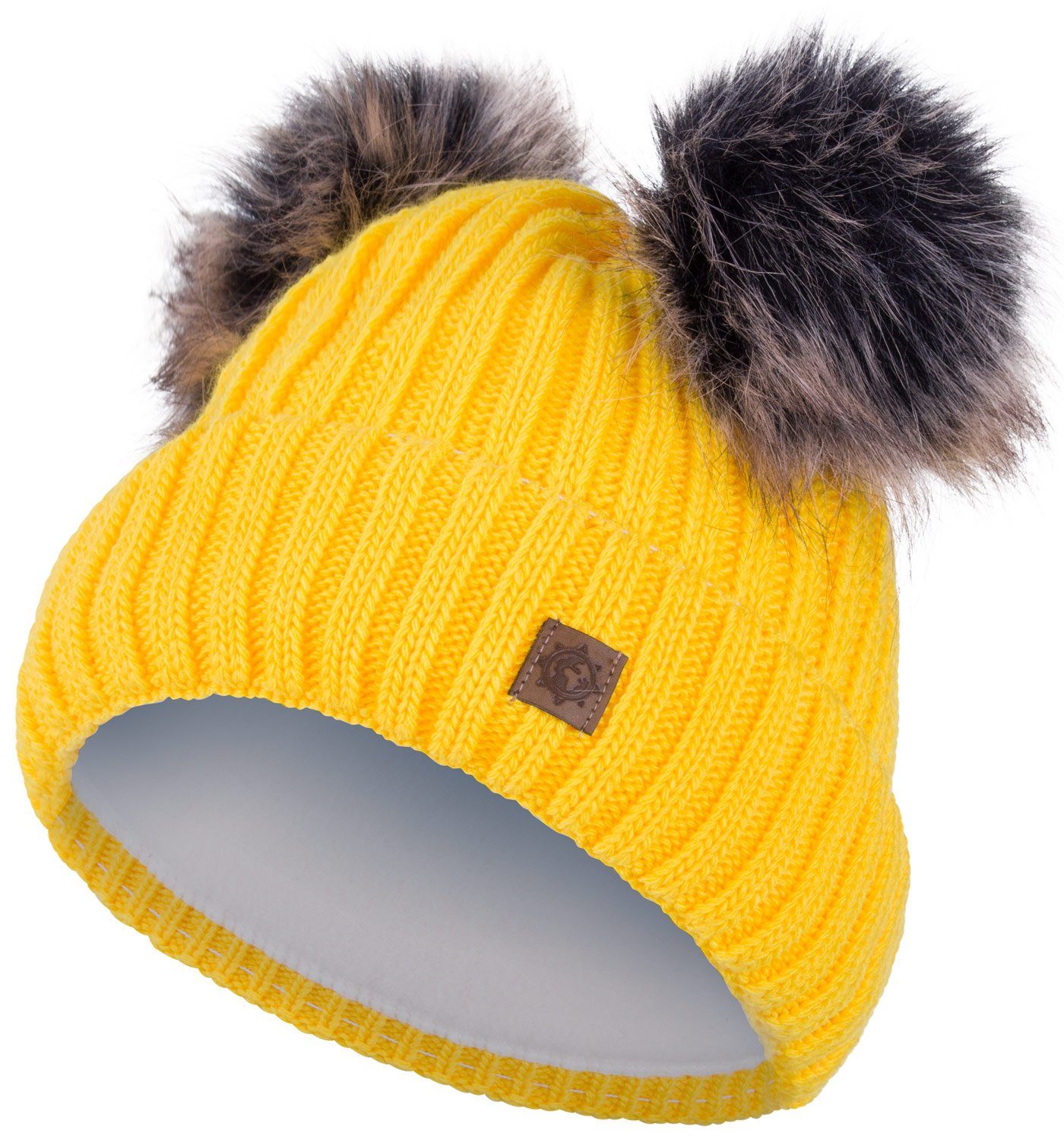 compagno Bommelmütze (1-St) Kindermütze Bommelmütze Wintermütze Beanie Mädchen Grobstrick