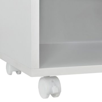 en.casa Lowboard, »Gränne« Rollbares Regal 90x35x40,5 cm Sideboard Weiß, matt, 5 cm Sideboard Weiß, matt