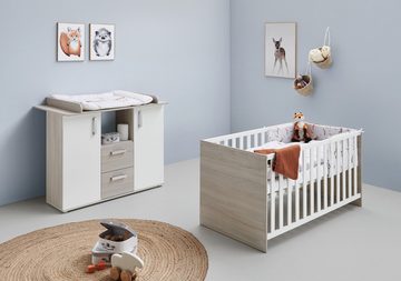 Lüttenhütt Babymöbel-Set Geert, (Spar-Set, 2-St., Kinderbett, Wickelkommode), mit Kinderbett und Wickelkommode; Made in Germany