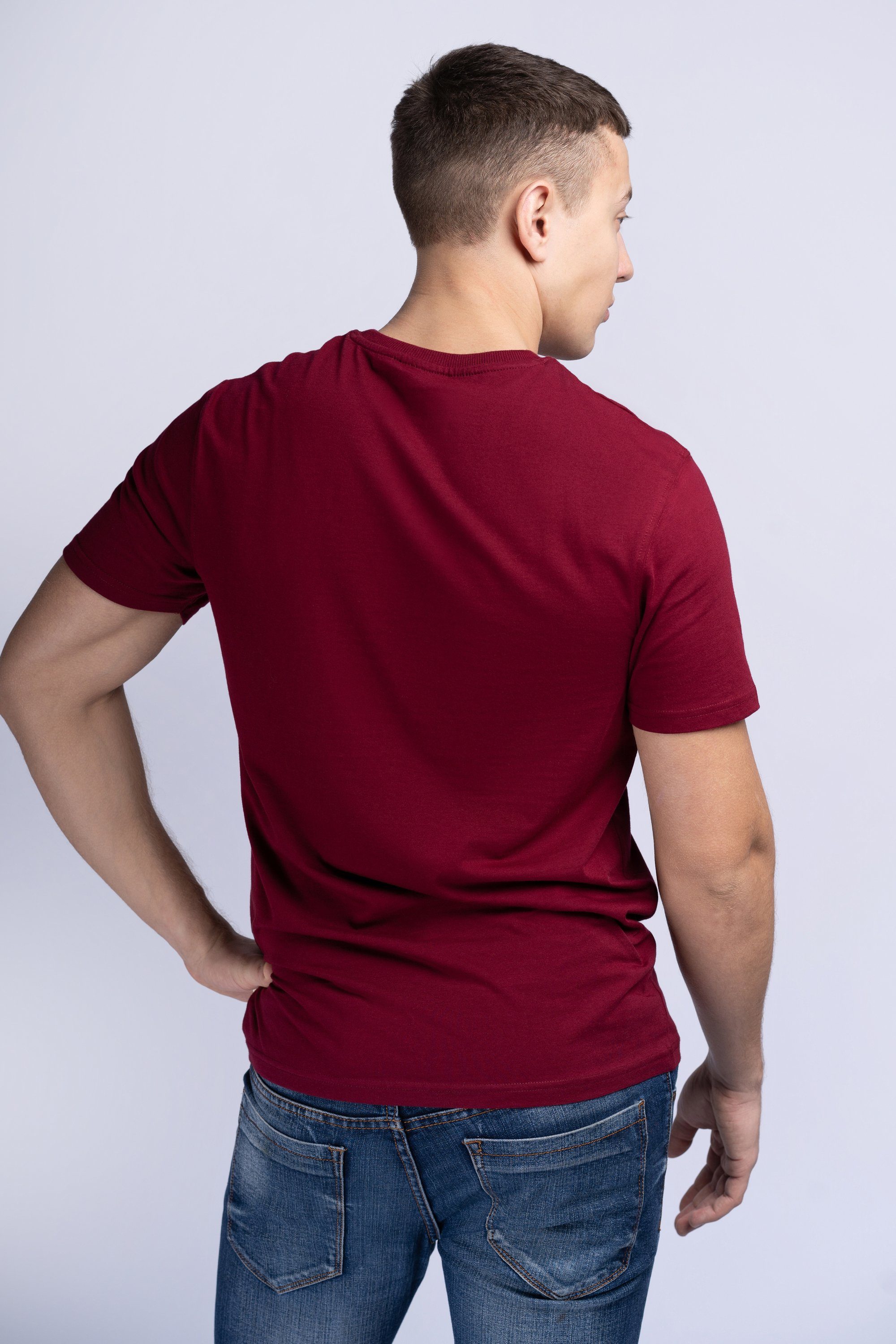 STAXIGOE Lonsdale T-Shirt Oxblood/White