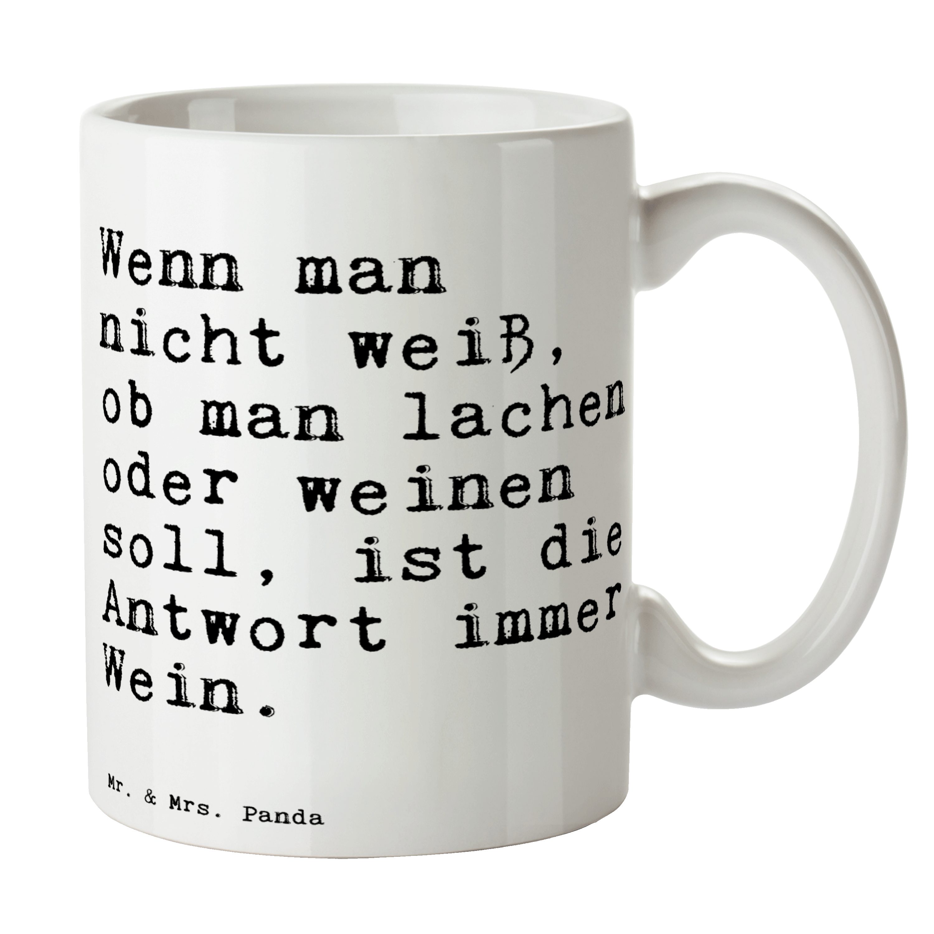 Mr. & Mrs. Panda Tasse »Wenn man nicht weiß,... Weiß Danke, Trauer