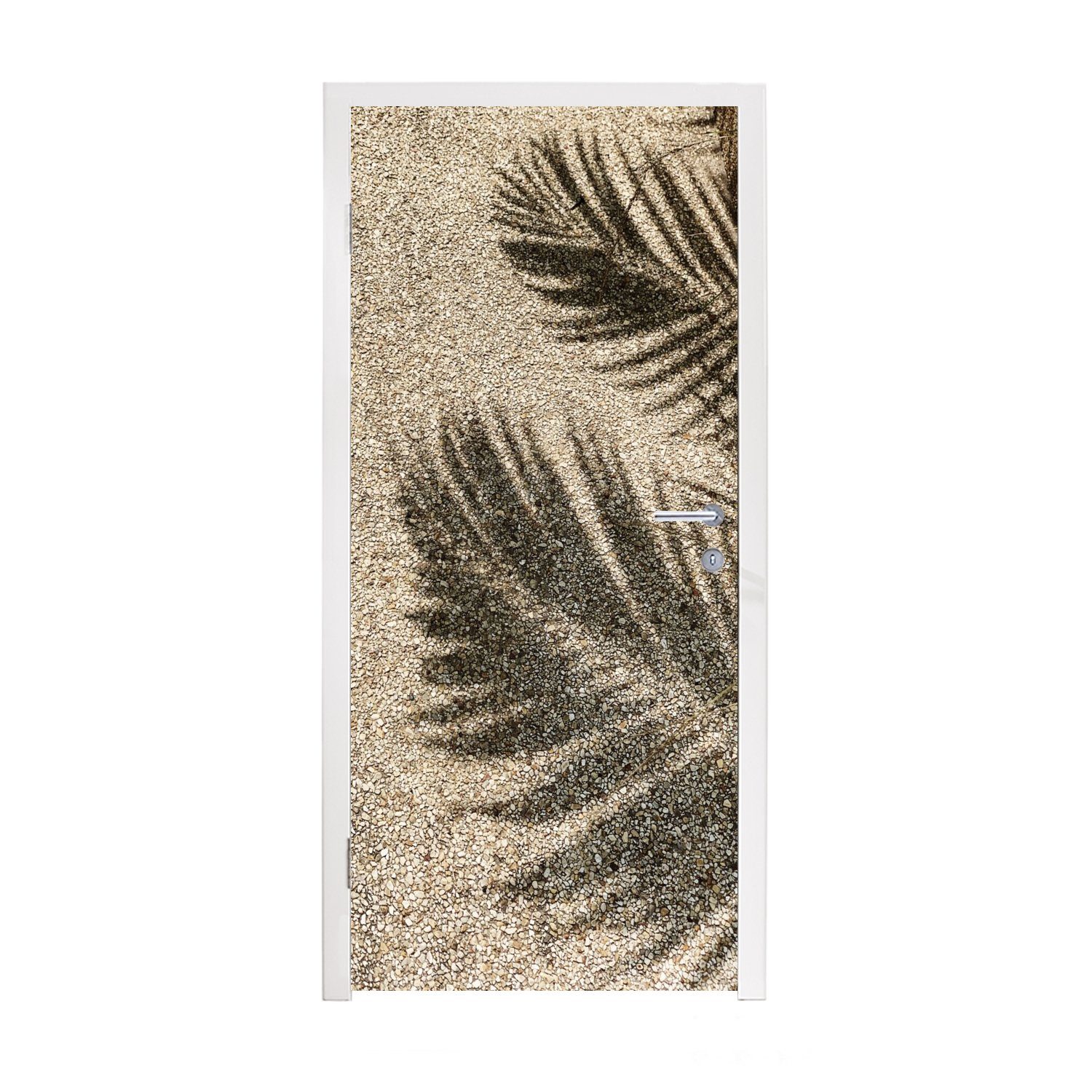 MuchoWow Türtapete Sand - Palme - Strand, Matt, bedruckt, (1 St), Fototapete für Tür, Türaufkleber, 75x205 cm