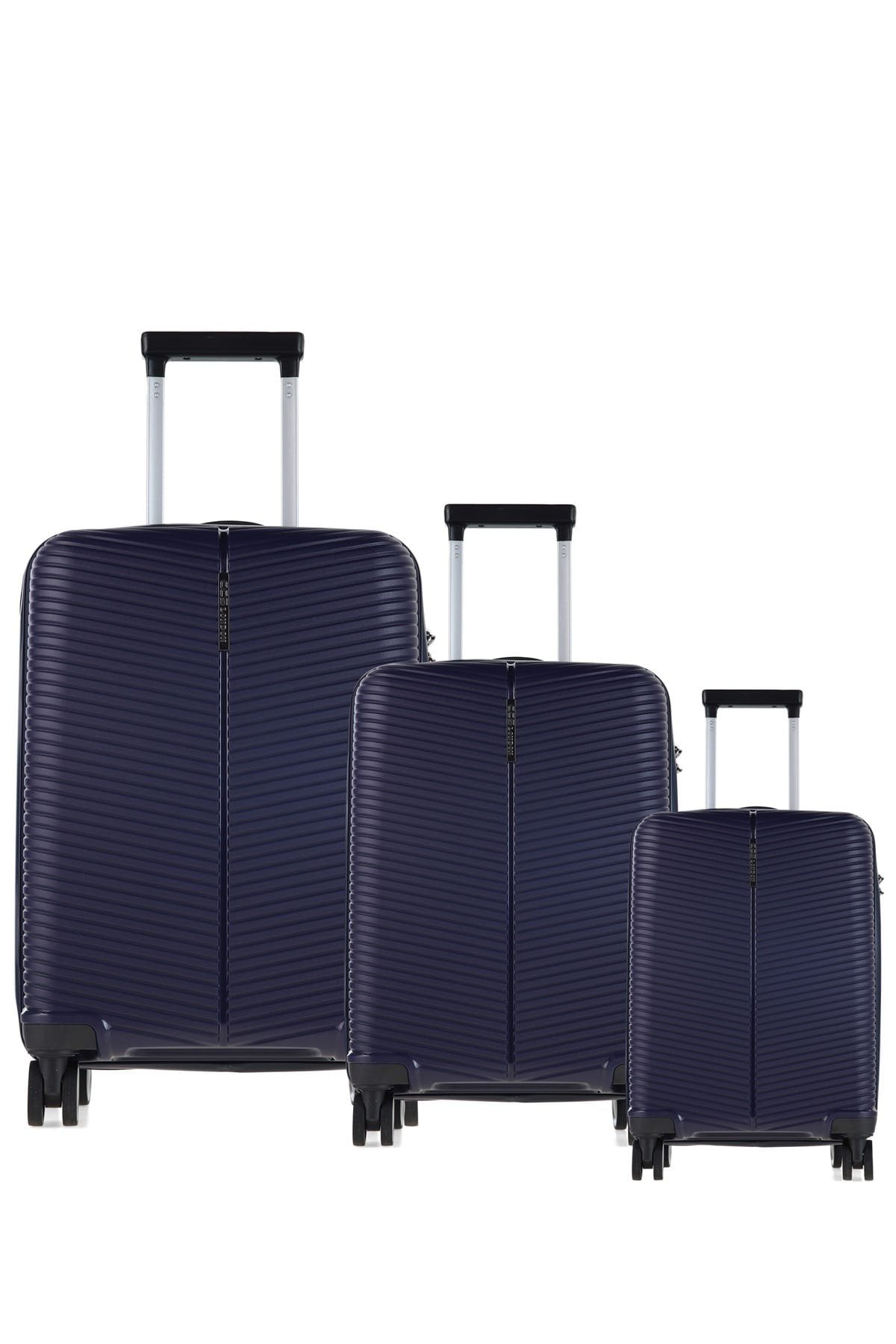 - teilig, (3 CCS Kofferset, mittleren + großen Handgepäck Blau Koffer + Koffer)