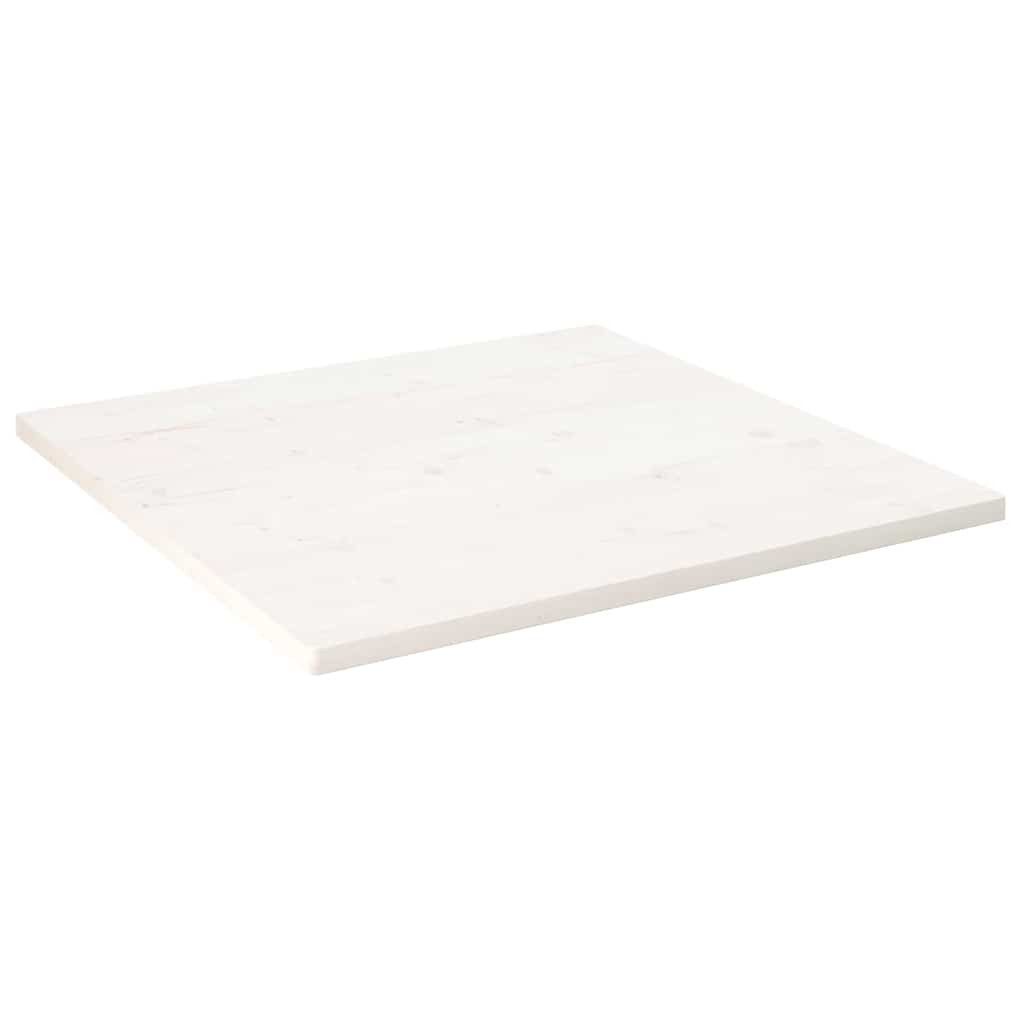 furnicato Tischplatte aus massivem Kiefernholz Weiß 80 x 80 x 2,5 cm (1 St)