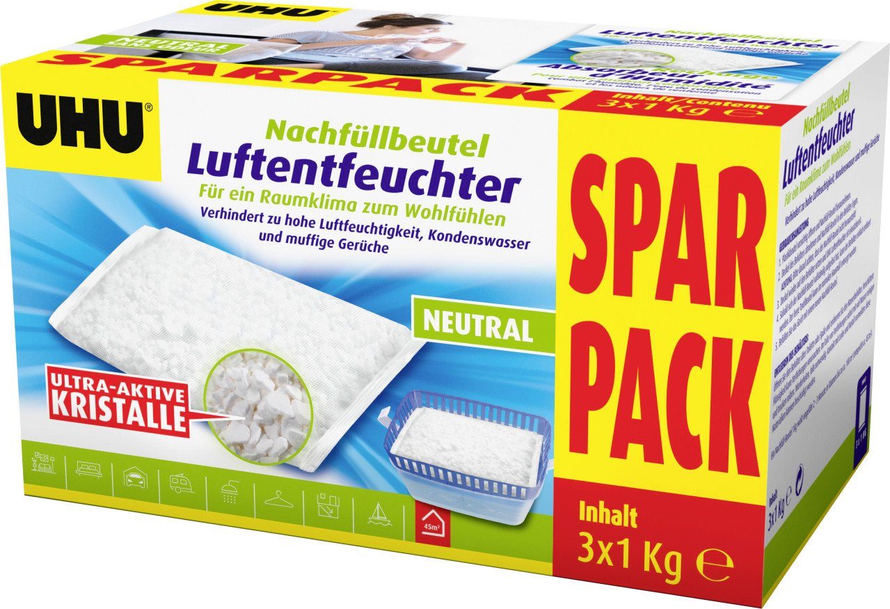 UHU Luftentfeuchter UHU Luftentfeuchter Nachfüllbeutel Sparpack, 3 x