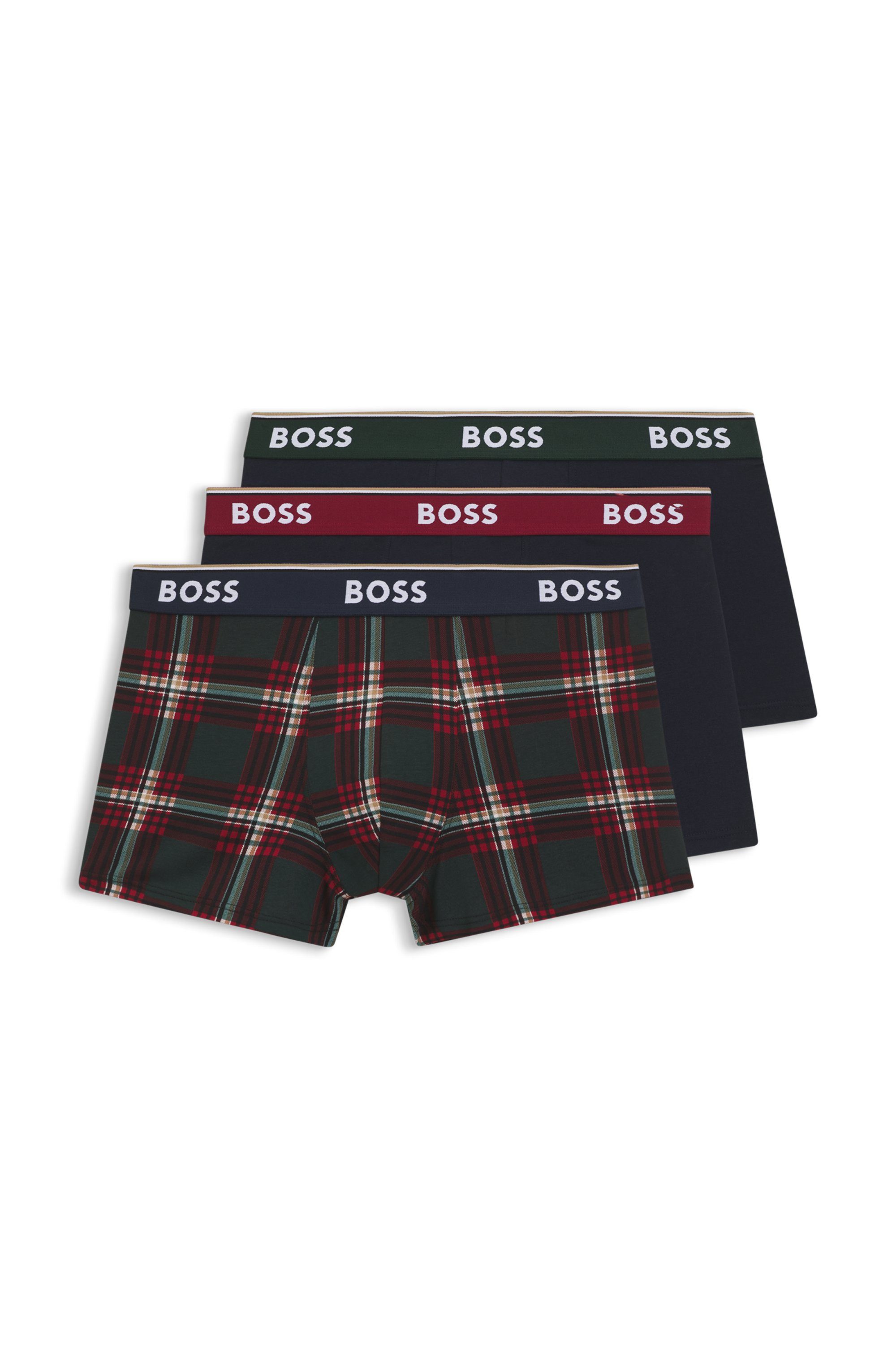 BOSS Trunk (Packung, 3-St) aus Stretch-Baumwolle, elastischer Bund, mittlere Bundhöhe