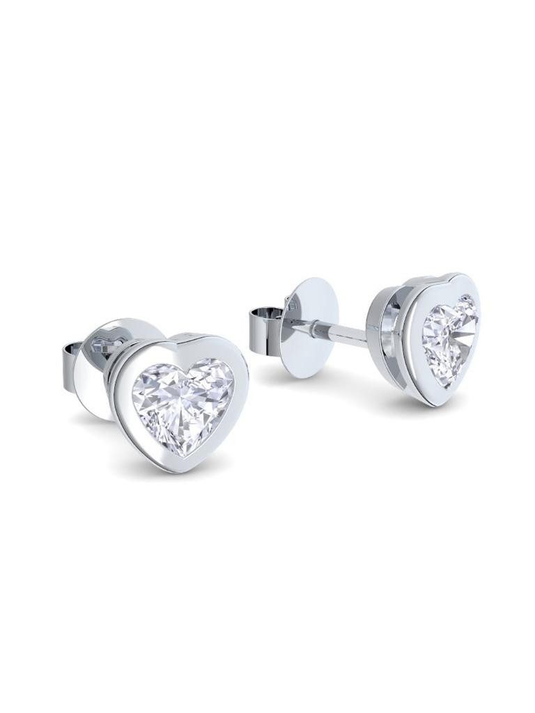 Amoonic Paar Ohrstecker Herz Ohrstecker Silber 925 Damen Herz Ohrringe mit Zirkonia Geschenk (inkl. Schmucketui), Ohrstecker in Silber, Gold oder Rosegold vergoldet Geschenk Freundin