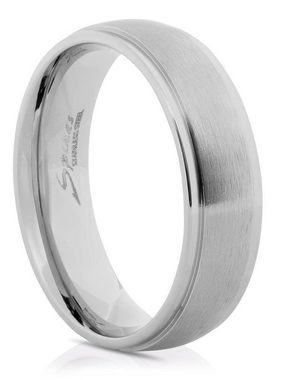 BUNGSA Fingerring Ring mit zwei Außenringen Silber aus Edelstahl Unisex (Ring, 1-tlg), Damen Herren