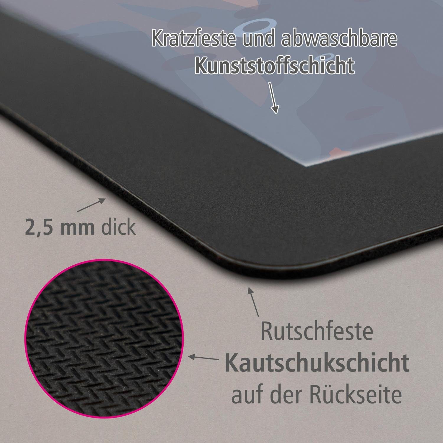 itenga Schreibtischunterlage itenga Schreibtischunterlage V1 mit Papierkorb und Stifteköcher eckig