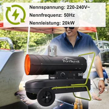 TroniTechnik Heizgerät Diesel Heizkanone, Heizgerät TT-HK-244,20kW Leistung,integrierter Tank, 20000 W, integrierte Druckanzeige, hitzeresistente Stahlkammer, 68000BTU,Diesel