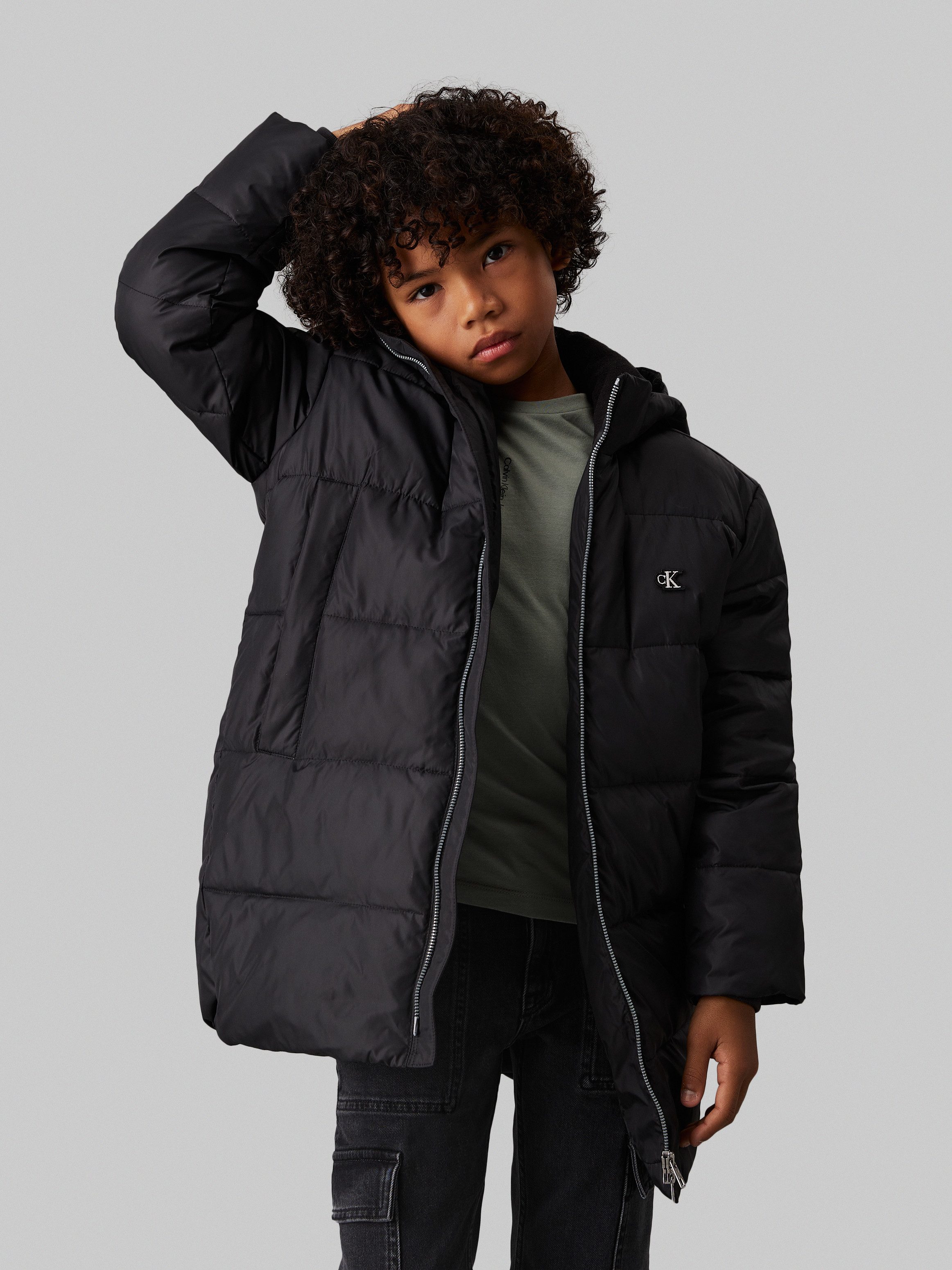 Calvin Klein Jeans Parka Essential Parka Puffer für Kinder bis 16 Jahre und mit Logopatch