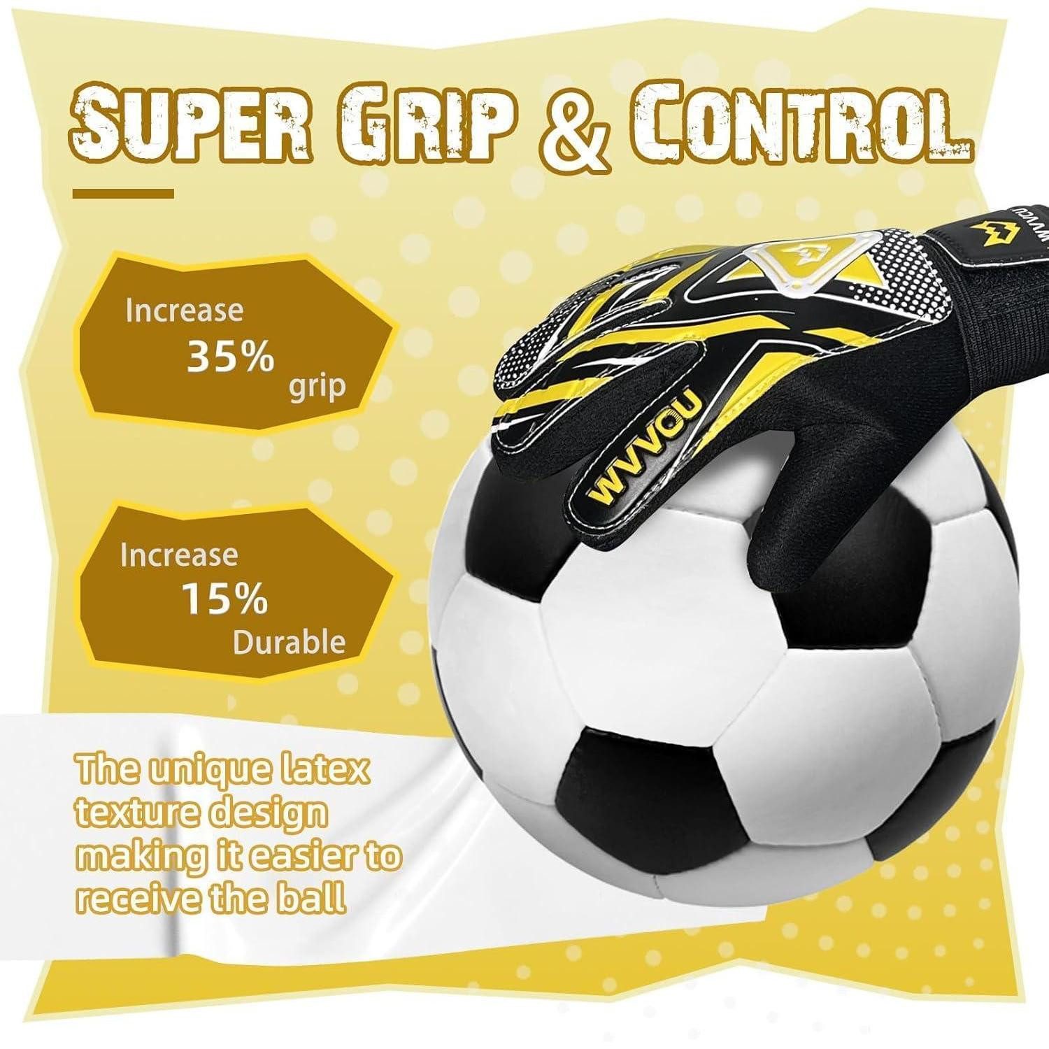 LuxusKollektion Torwarthandschuhe Torwarthandschuhe Kinder Jugendliche Fußball Schutz Halt Yellow 8