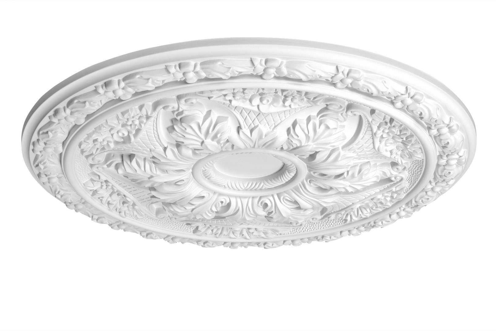 Hexim Perfect Wanddekoobjekt B3082 (Stuckrosette aus PU hartschaum, weiß, Z günstig online kaufen