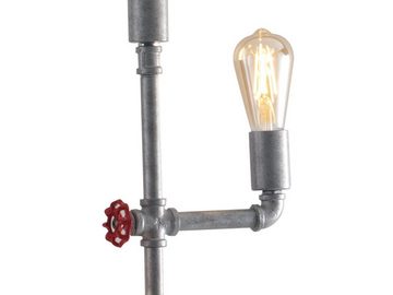 LUCE Design LED Stehlampe, LED wechselbar, warmweiß, ausgefallen-e Industrial Rohr-lampe 3-flammig in Grau antik, H: 159cm