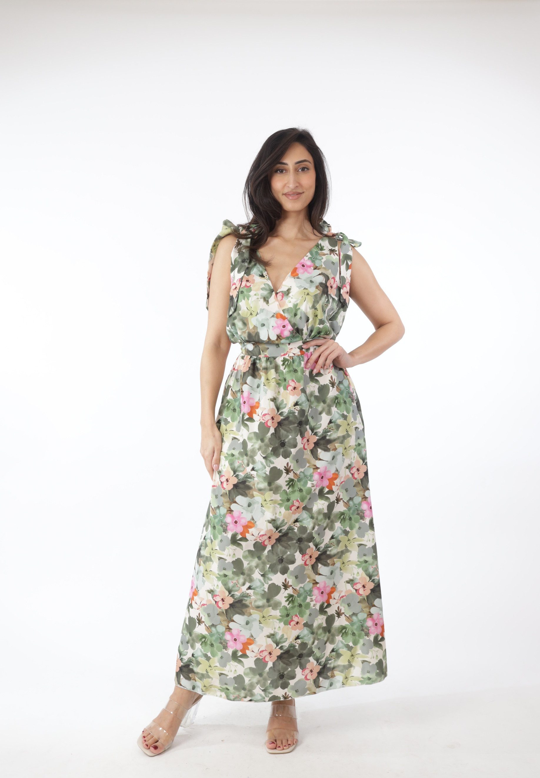 Sommerkleid Damen Maxikleid mit Wickelausschnitt – Sommerkleid