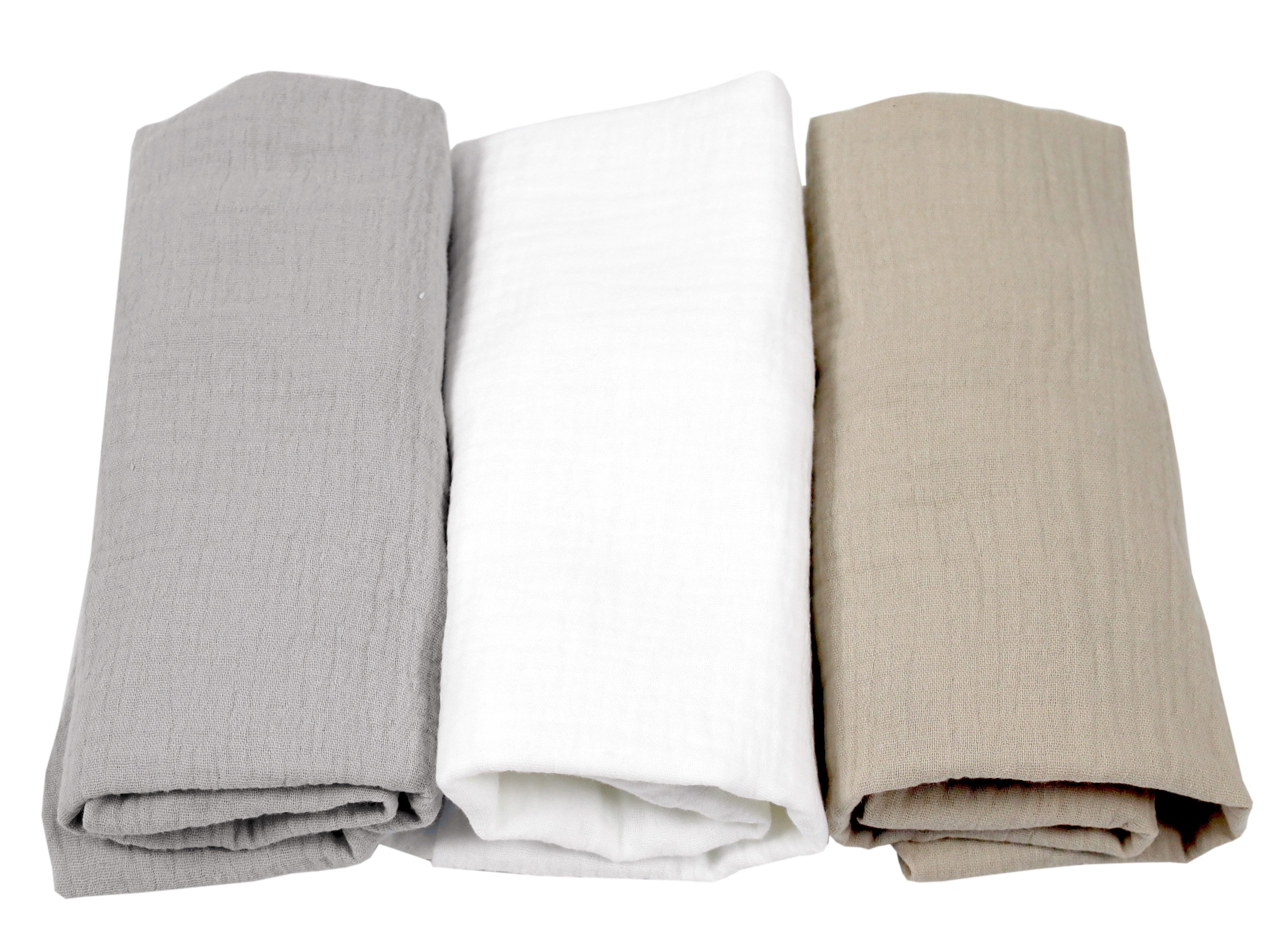 BabyLux Spannbettlaken Musselin Set – 3er Pack 40x80 cm für Kinderwagen Stu günstig online kaufen