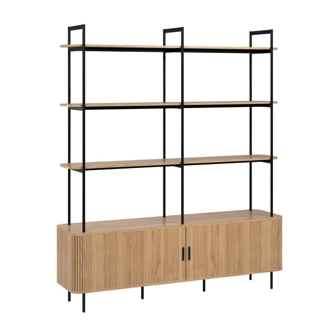 trendteam Regal Ronin Regal 2 Jalousietüren, 3 Regale Eiche Dekor., 1-tlg. – Bild 2 von 5