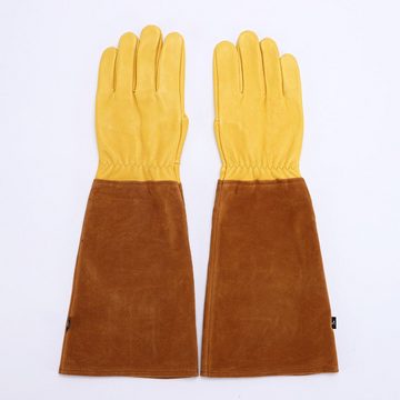 Atäsi Gartenhandschuhe Gartenhandschuhe aus Leder Dornensichere Lange Handschuhe M