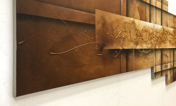 WandbilderXXL XXL-Wandbild Golden Secrets 230 x 90 cm, Abstraktes Gemälde, handgemaltes Unikat