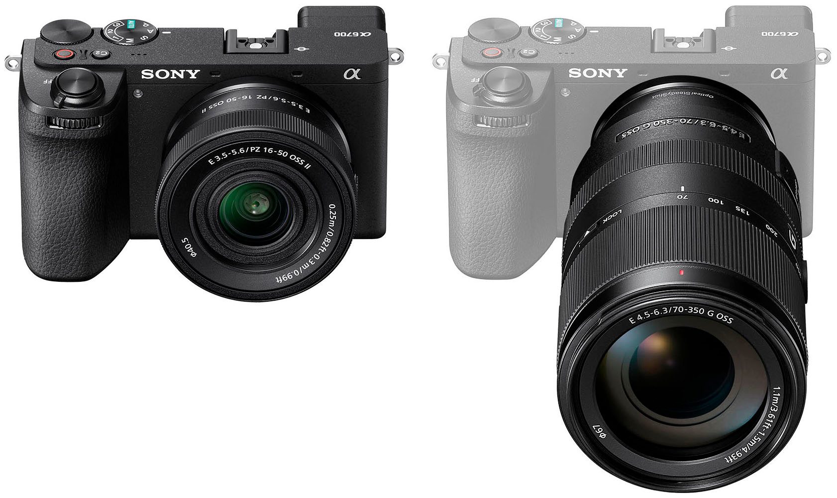 Sony Alpha 6700 Systemkamera (E PZ 16–50mm F3.5–5.6 OSS, E 70–350mm F4.5–6.3 G OSS, 27 MP, WLAN (Wi-Fi), Bluetooth, Sony Alpha 6700G spiegellose APS-C-Kamera für Wildlife-Aufnahmen)