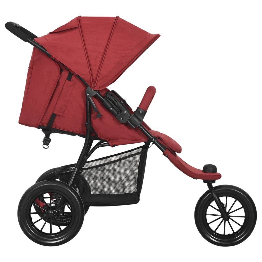 vidaXL Kinder-Buggy Kinderwagen Rot Stahl | Rot Rot