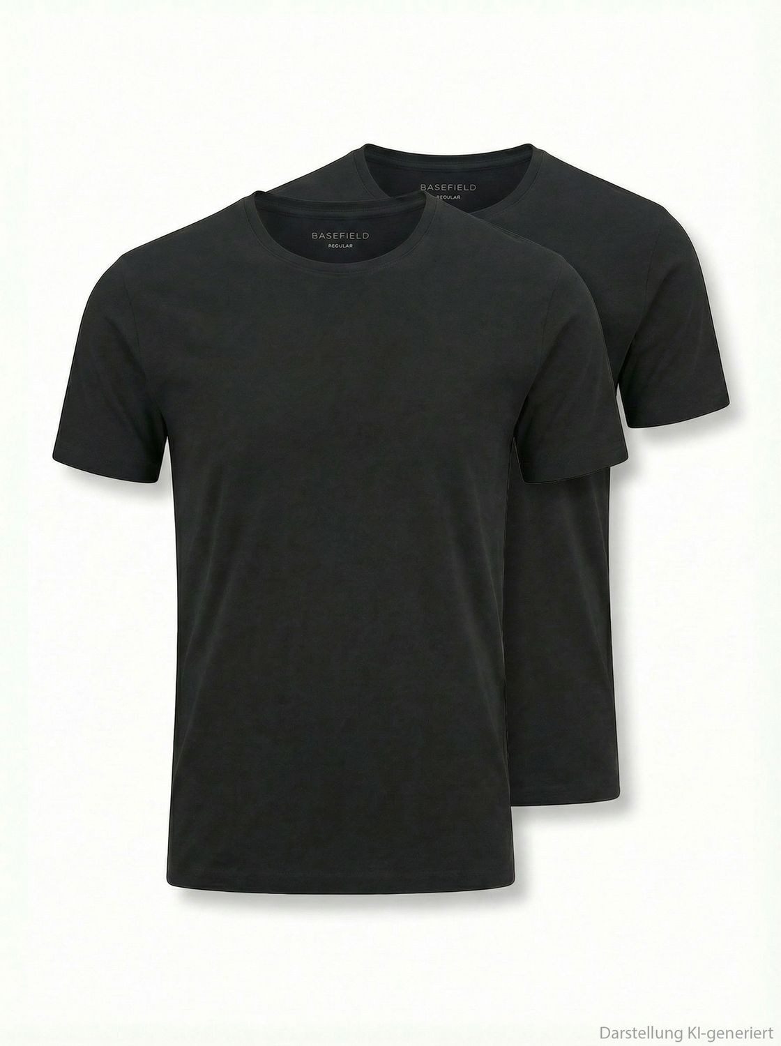 BASEFIELD T-Shirt Basic (SPARPACK) hochwertig, aus weicher Bio-Baumwolle im 2er SPARPACK