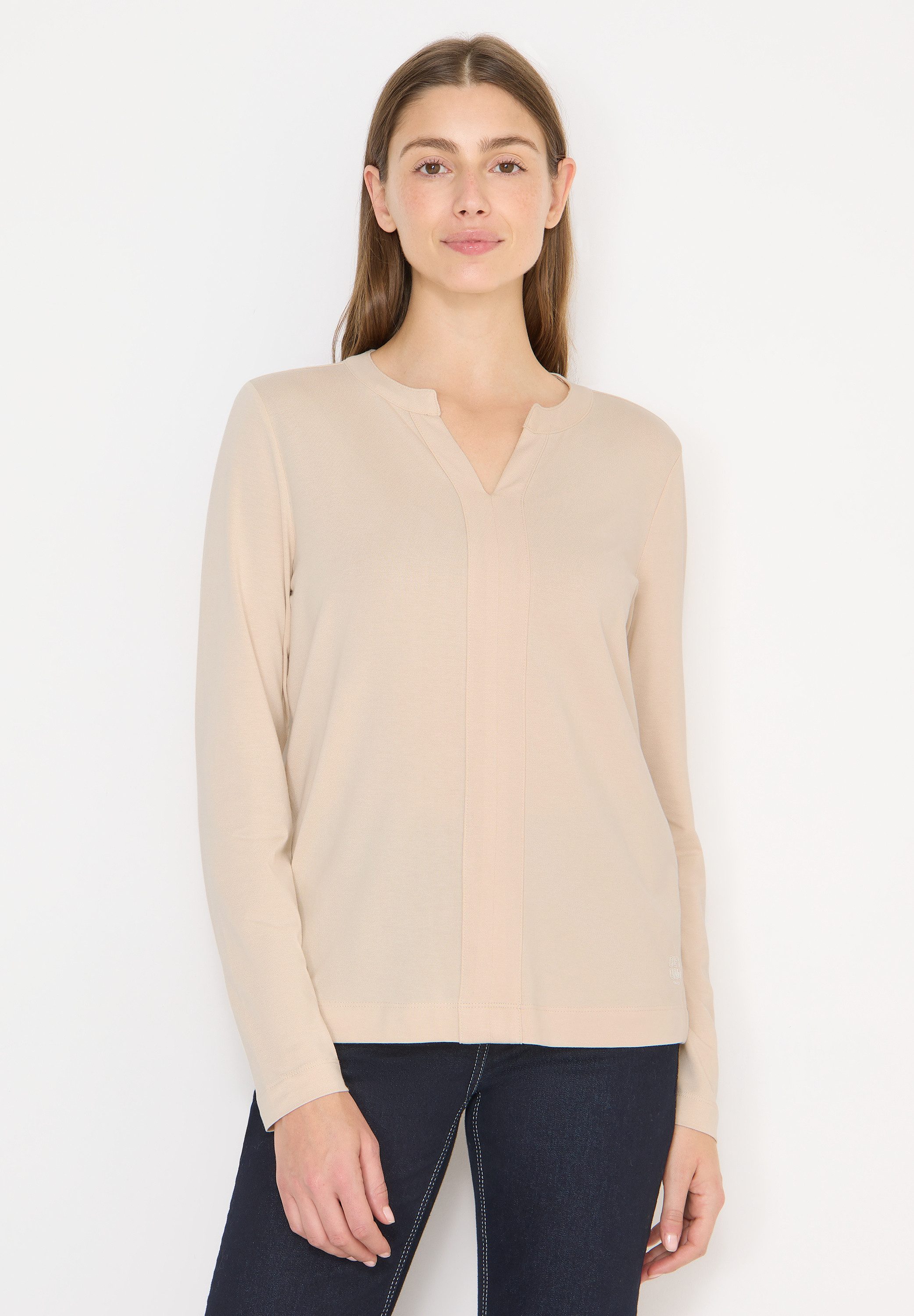 CECIL Langarmshirt aus Baumwolle mit Stretchante günstig online kaufen