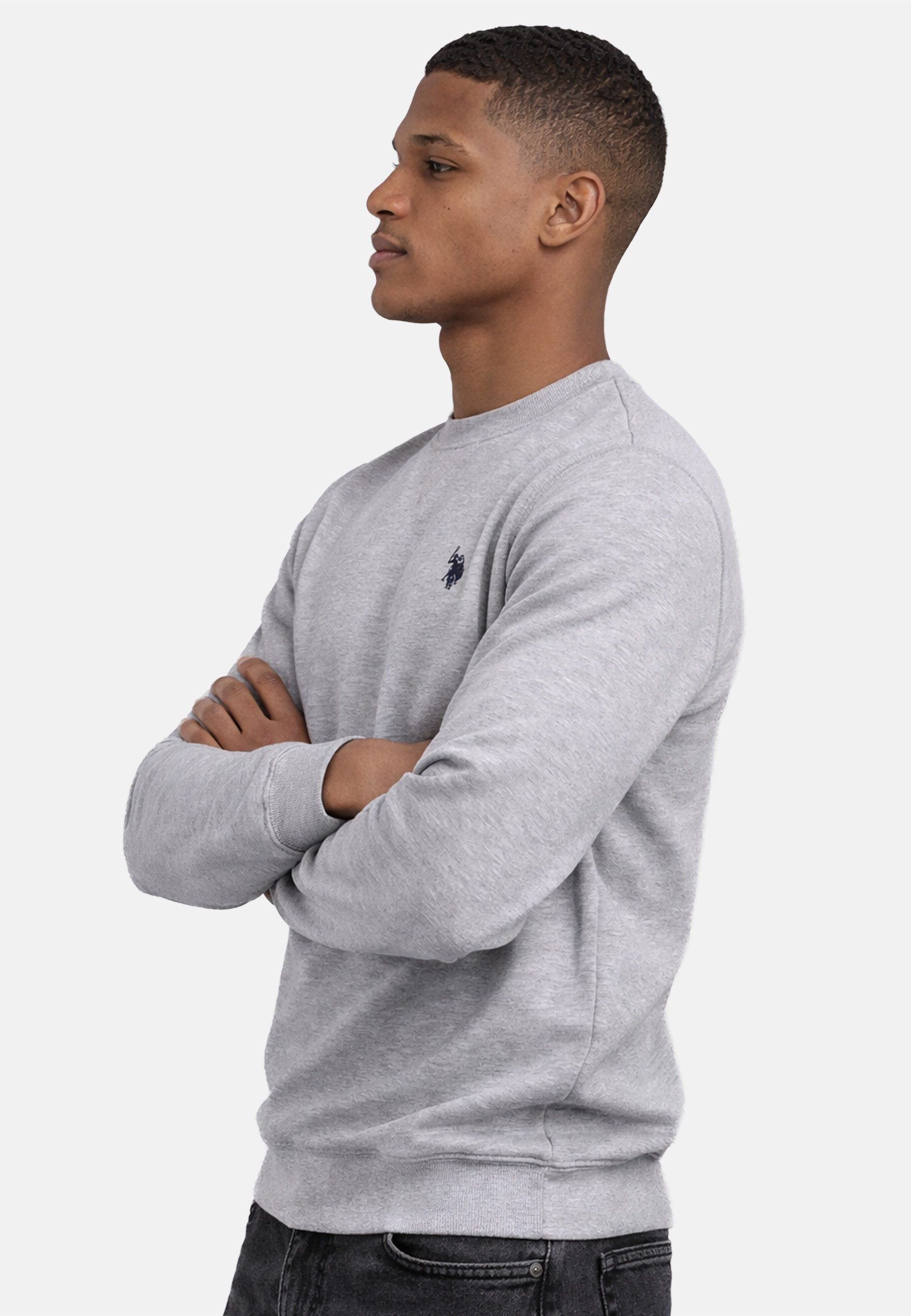 U.S. Polo Assn. Sweatshirt USGennet – Herren Pullover mit Rundhalsausschnitt Klassischer Rundhals, dezente Logo-Stickerei, bequeme Passform