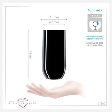 PLATINUX Glas Schwarze Trinkgläser, Glas, 360ml (max. 440ml) Wassergläser Saftgläser Longdrinkgläser