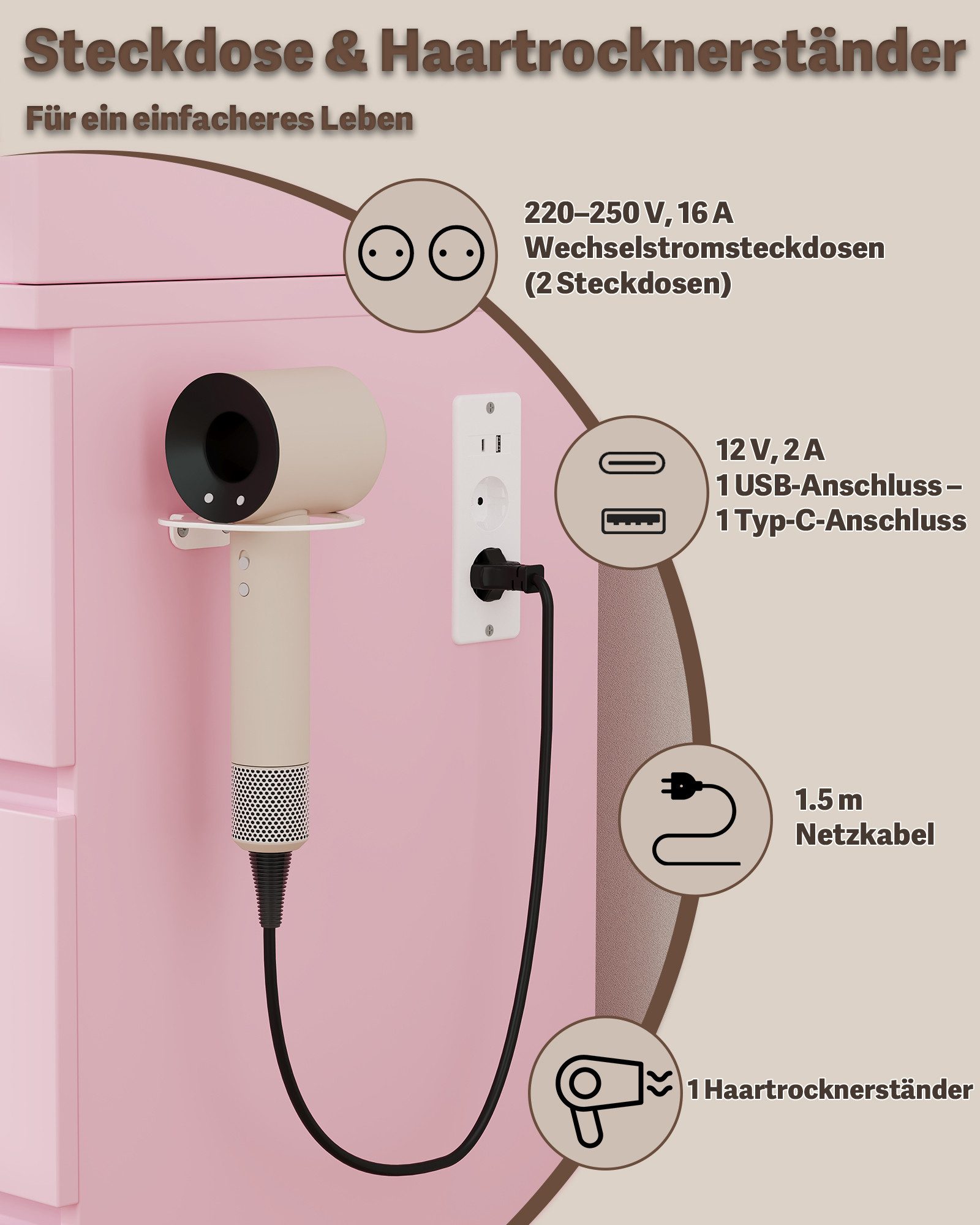 HOMALL Schminktisch Spiegel mit LED-Beleuchtung, 7 Schubladen (Maße: 110 × 40 × 139 cm, drei einstellbare Farbtemperaturen, mit 8 offenen Ablagefächern, 6 Schmu – Bild 5 von 5