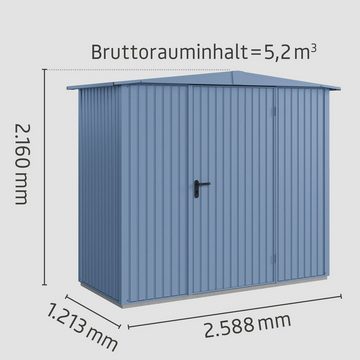 Hörmann Ecostar Gerätehaus Elegant mit Satteldach (259 x 121 cm), Metall