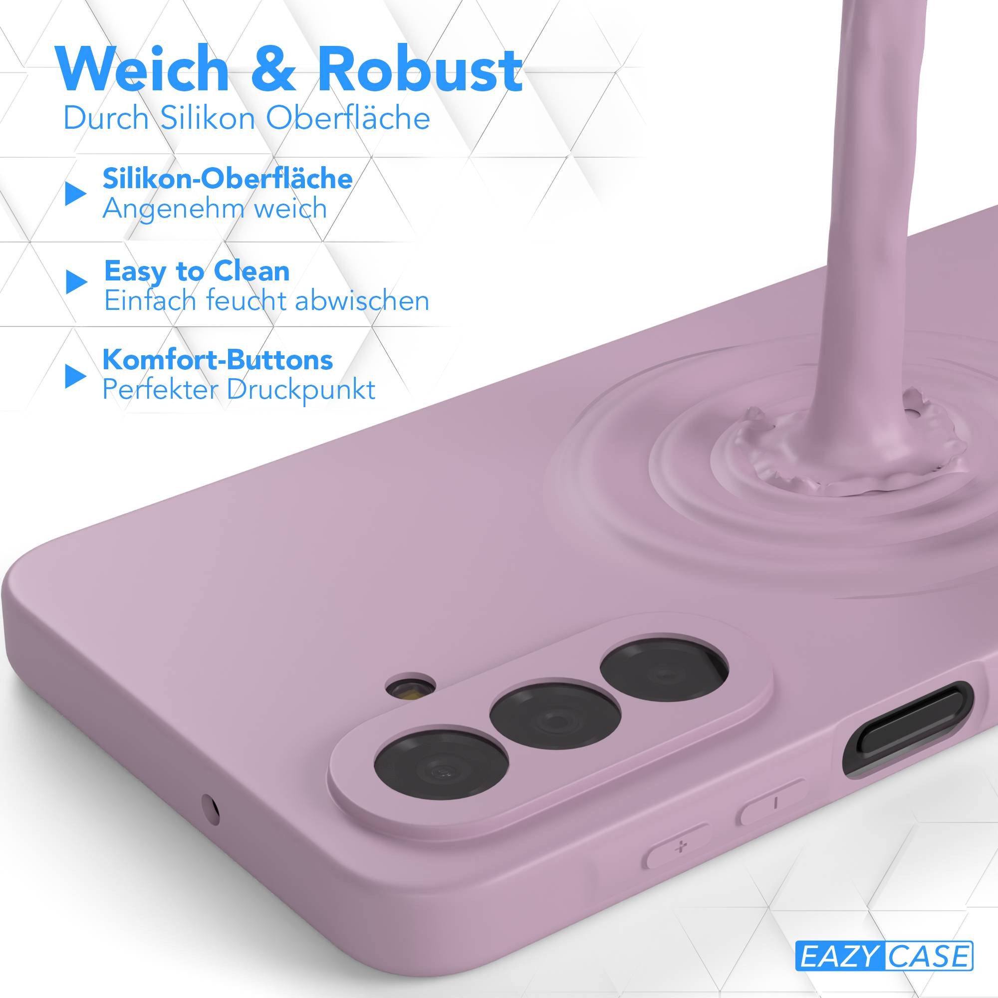 EAZY CASE Handyhülle MagSafe Silikon für Samsung Galaxy A17 6,7 Zoll, MagSafe Slimcover Kameraschutz Qi-Charging Softcover weich Flieder – Bild 5 von 5