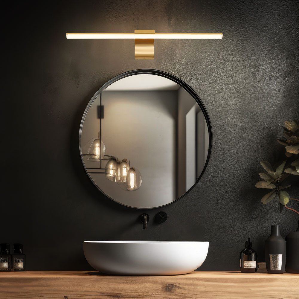 GLOBO LIGHTING LED Wandleuchte, LED-Leuchtmittel fest verbaut, Neutralweiß, Wandlampe Spiegelleuchte Badezimmerlampe LED IP44 Wandleuchte Messing