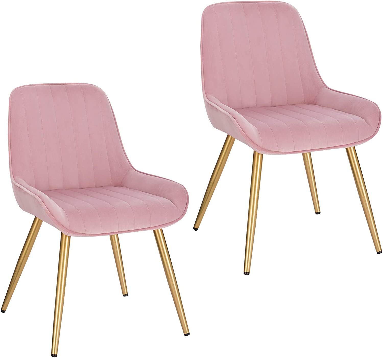 EUGAD Esszimmerstuhl (2 St), Retro, Sitzfläche aus Samt, mit Metallbeine günstig online kaufen