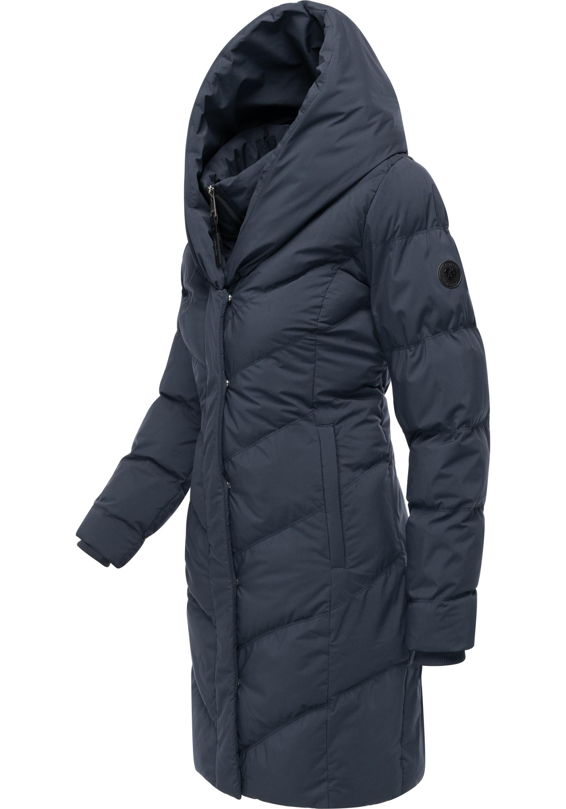 Ragwear Steppmantel Natalka Soft YOUMODO Warmer Wintermantel mit hohem Kragen und Kapuze