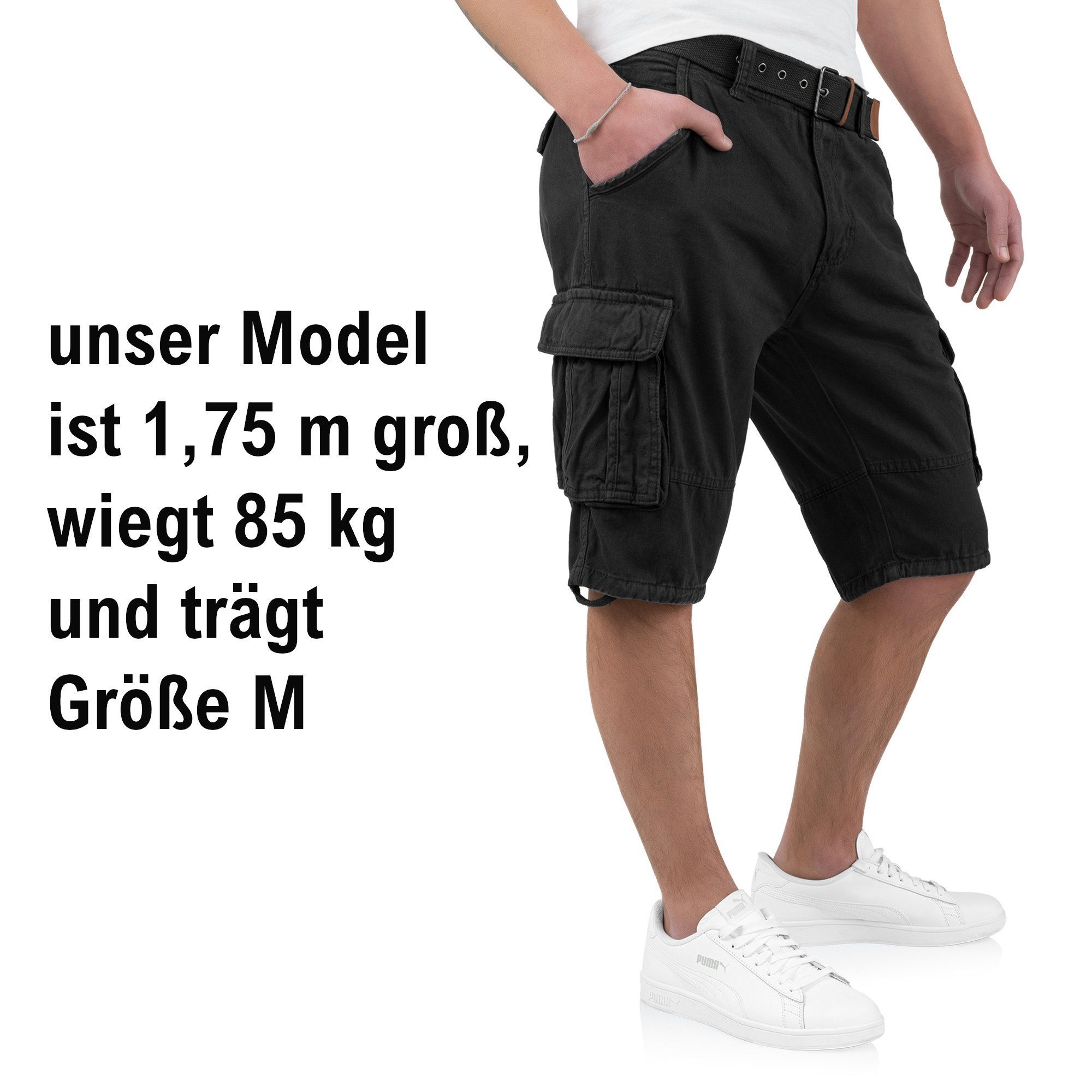 Indicode Cargoshorts Kjeld Herrencargoshorts mit 6 Taschen