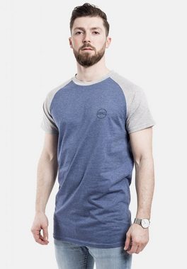 Blackskies T-Shirt Regular Baseball Raglan Kurzarm T-Shirt Blau-Grau Small