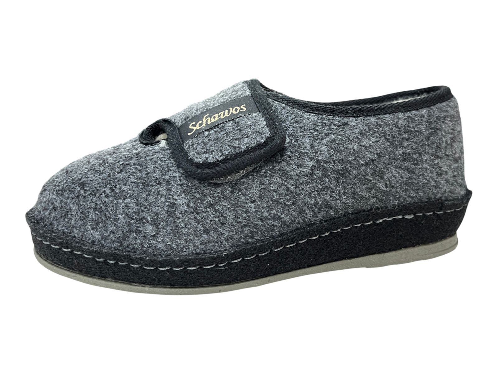 SCHAWOS Schawos Damen Hausschuh 2064-24 schwarz/dk grau Hausschuh – Bild 5 von 5