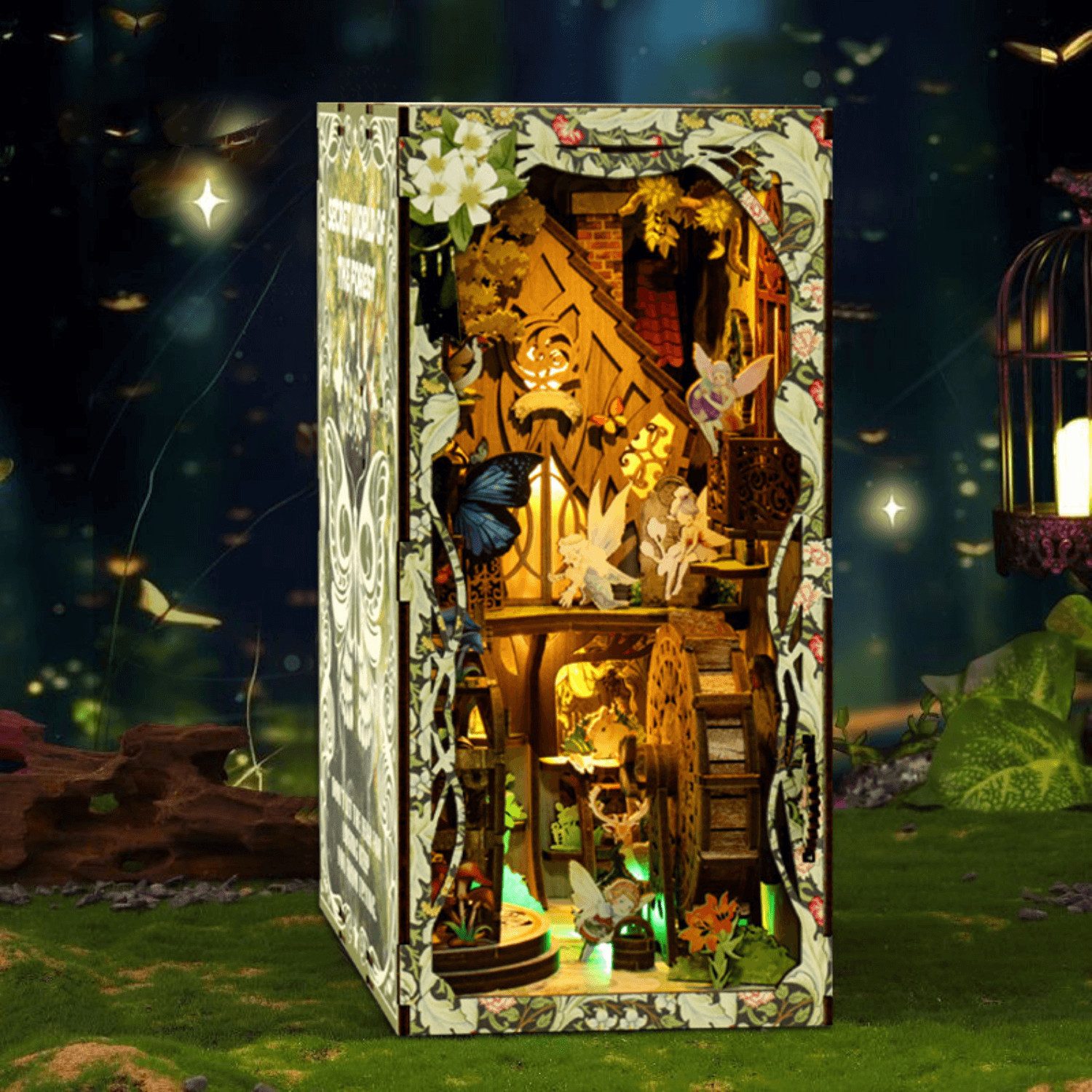 MagicHolz Buchstütze Secret World of the Forest Diorama Book Nook
