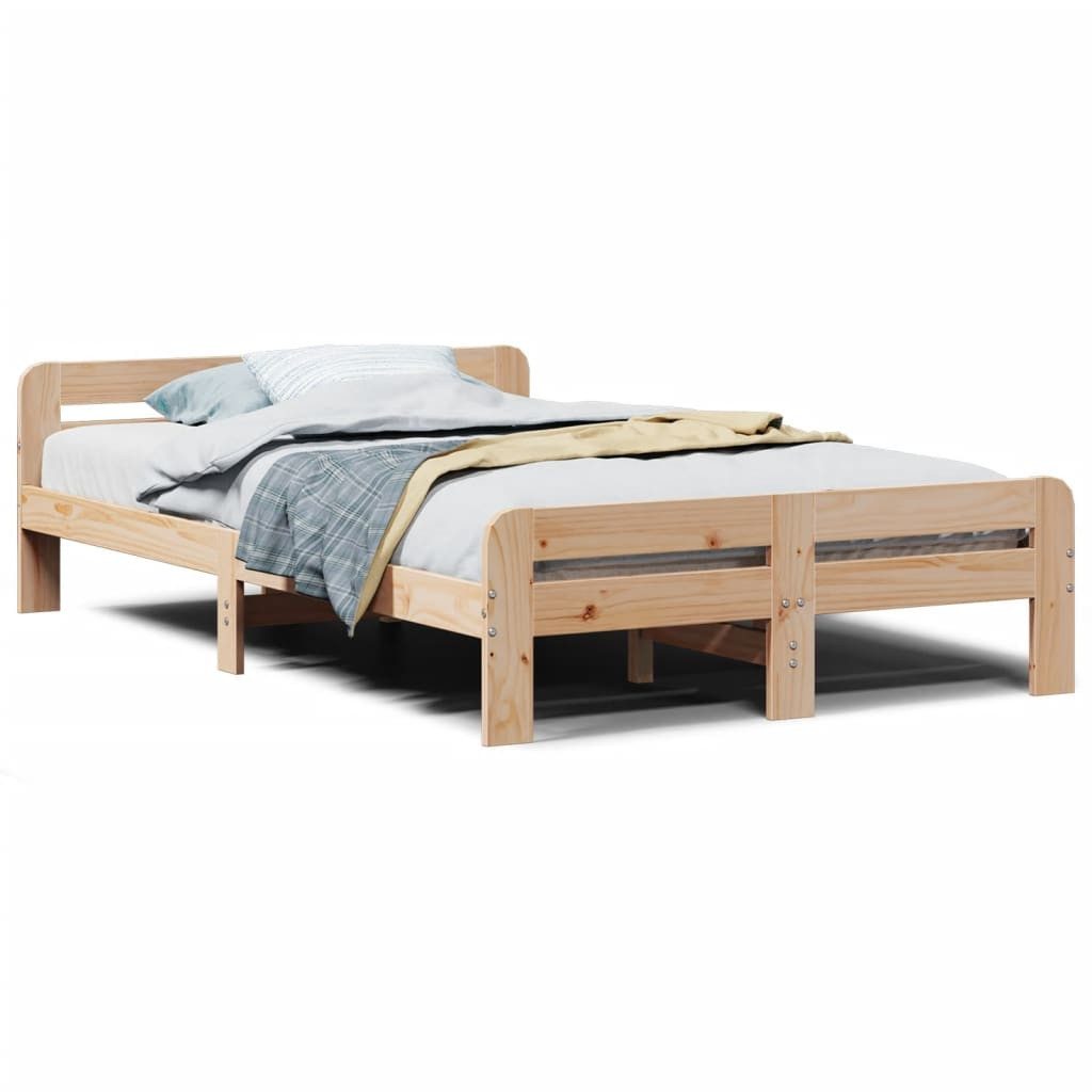 vidaXL Bett Massivholzbett ohne Matratze 135x190 günstig online kaufen