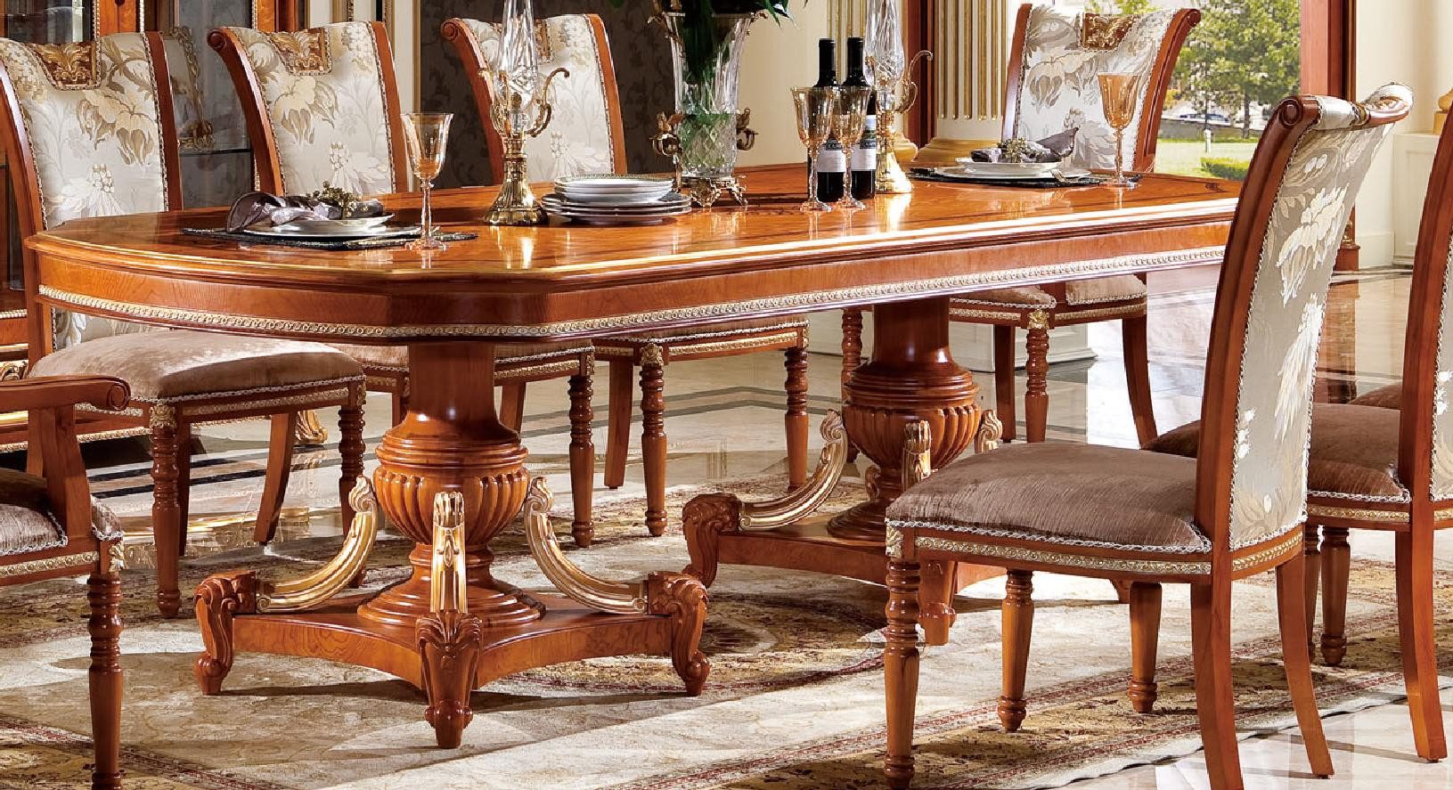Xlmoebel Esstisch Esszimmergarnitur im Barock-Rokoko-Stil mit eleganten Verzierungen (5-St., YB E62 SERIE Esstisch II mit 4 Stuehlen), Hergestellt in Europa