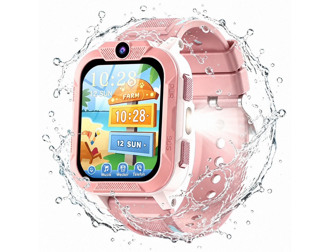 blackview Kinderuhr 2026 mit GPS und Telefon, Kamera-Funktion, Videoanruf Smartwatch, 1,85", GPS+LBS+WiFi, IP68, Knips-Freunde, Perfekte Geschenk für Kinder