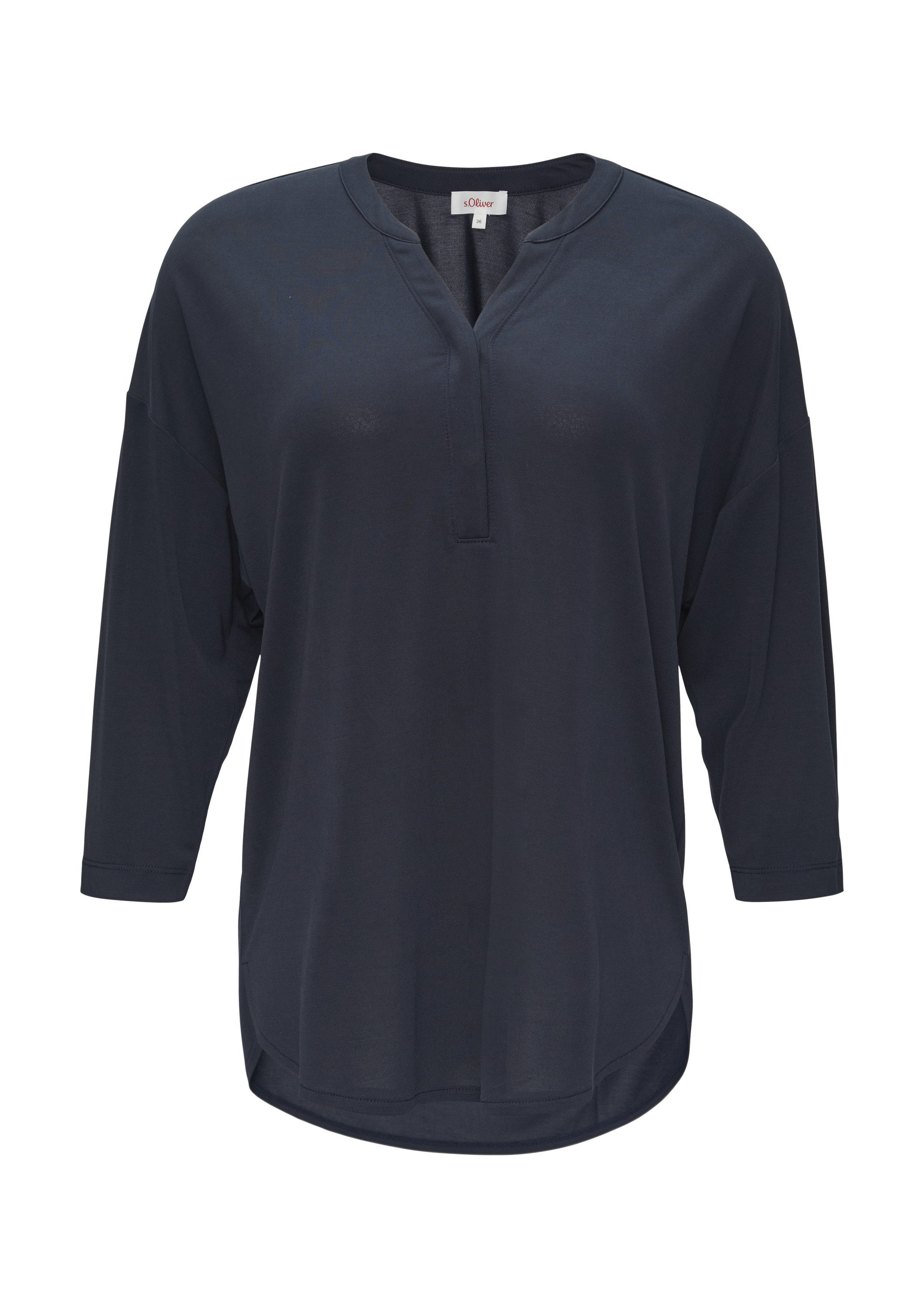 s.Oliver 3/4-Arm-Shirt T-Shirt Blusenshirt aus fließendem günstig online kaufen