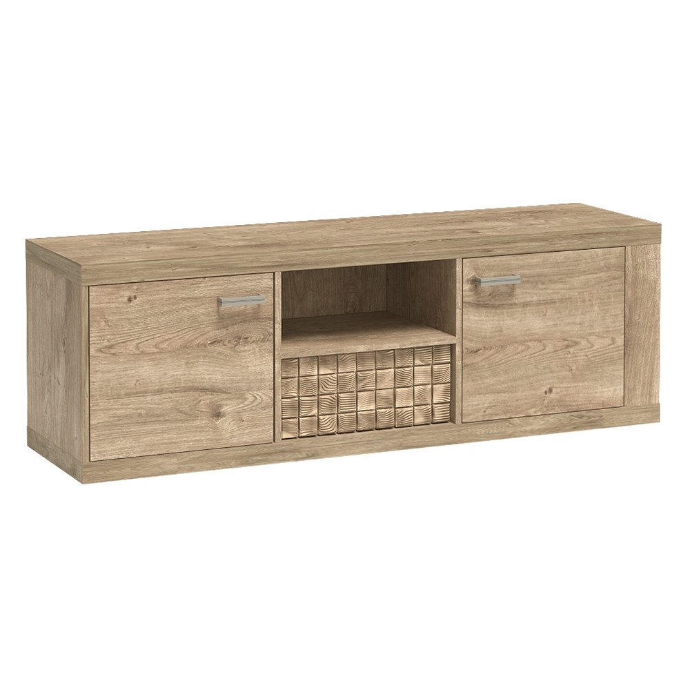 Lomadox Lowboard NUSCO-161, in Eiche Nb., TV-Schrank, Fernsehschrank, 2 Türen