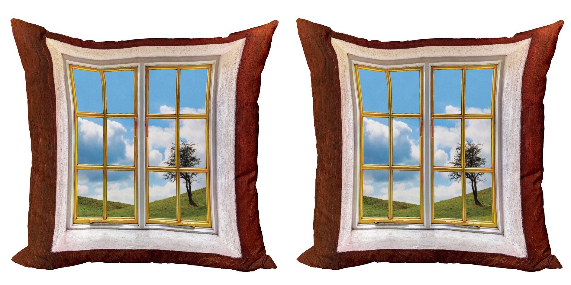 Land Modern (2 Gras Doppelseitiger Abakuhaus Rustikal Digitaldruck, Stück), Accent Kissenbezüge Wiese