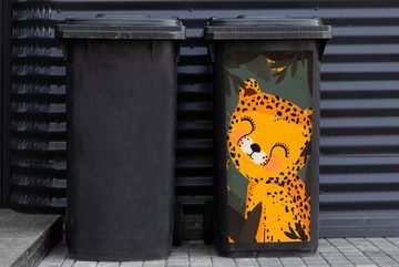 MuchoWow Wandsticker Gepard - Tiere - Dschungel - Kinder (1 St), Mülleimer-aufkleber, Mülltonne, Sticker, Container, Abfalbehälter
