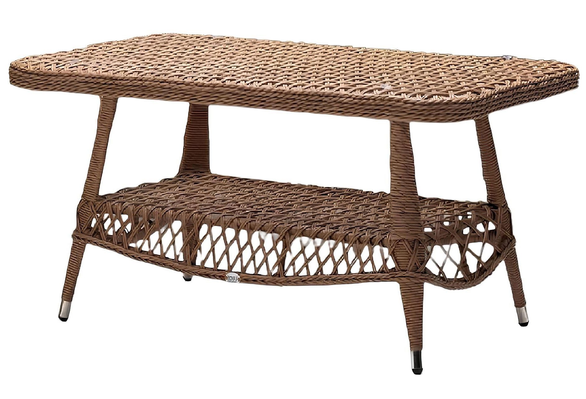 Xlmoebel Couchtisch Brauner Rattan-Couchtisch mit elegantem Design für die Terrasse (Couchtisch), Hergestellt in Europa