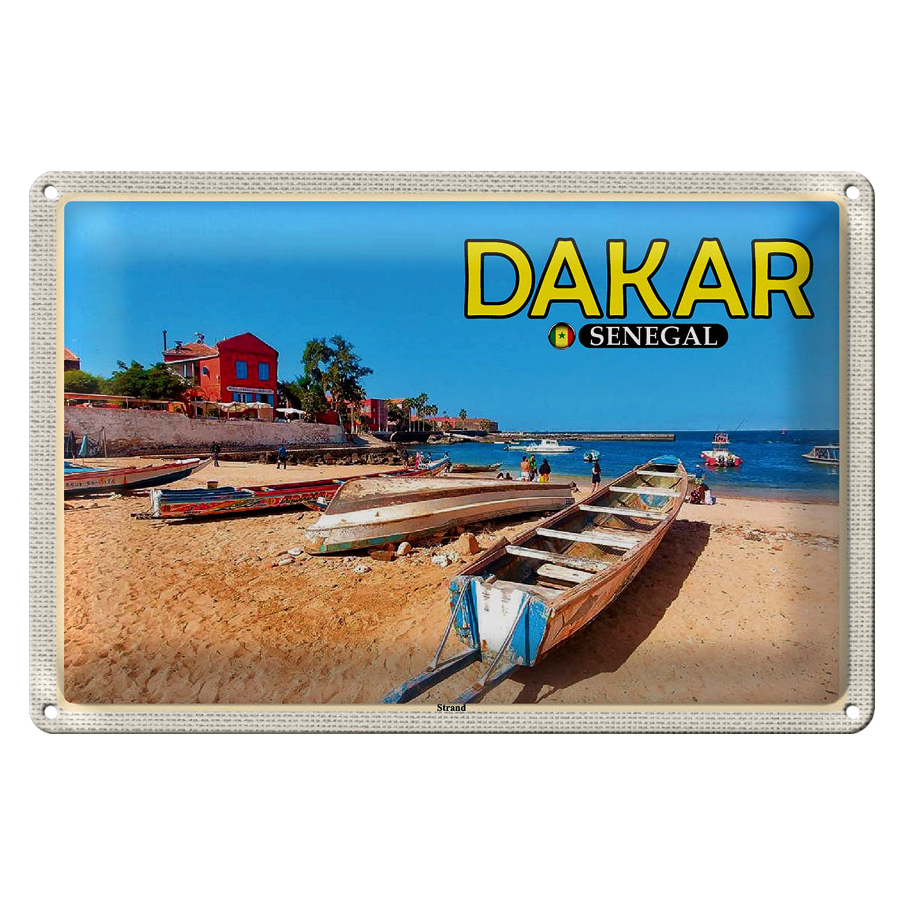 Roomando Metallschild Reise 18x12cm Dakar Senegal Strand Meer Urlaub